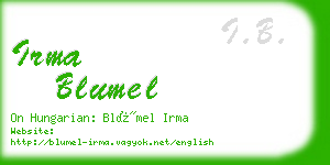 irma blumel business card